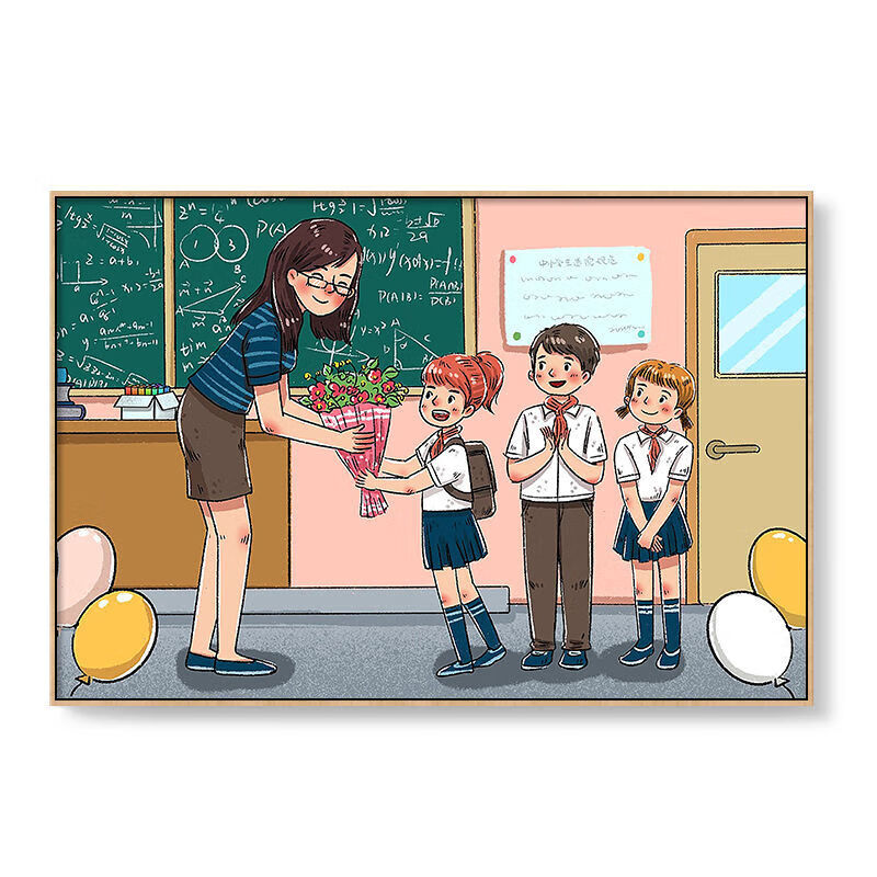 霜魄毕业送老师的礼物有纪念意义画画教师节师恩难忘数字油画diy丙烯