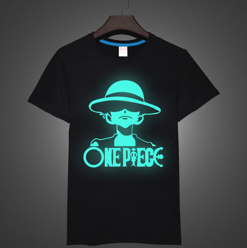 联名纯棉t恤索隆夜光上衣路飞发光衣服学生潮流半袖男 夜光one路飞 [s