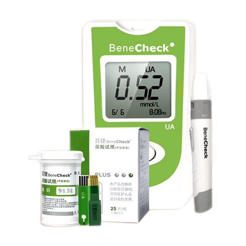 百捷（BeneCheck）尿酸测试仪家用检测仪台湾原产医用测尿酸分析仪器 百捷尿酸仪（含25片尿酸试纸+25针头）