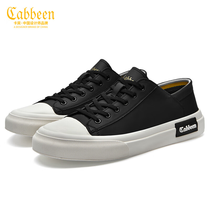 卡宾鞋子男鞋春季新款低帮板鞋男百搭男士休闲鞋软底轻便平底开车鞋 黑色 41
