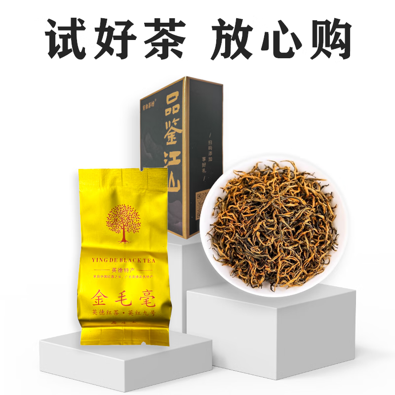 寅伯茶坊英德特产红茶特级金毛毫24明前春茶英红九号中秋节送礼茶叶礼 特级金毛毫品鉴1泡*6克