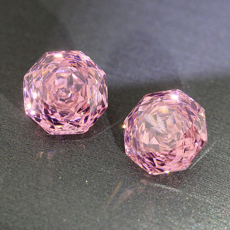 day莫桑钻石卡罗拉玫瑰切艳粉色高碳钻裸石戒面女戒指镶嵌轻奢小众高