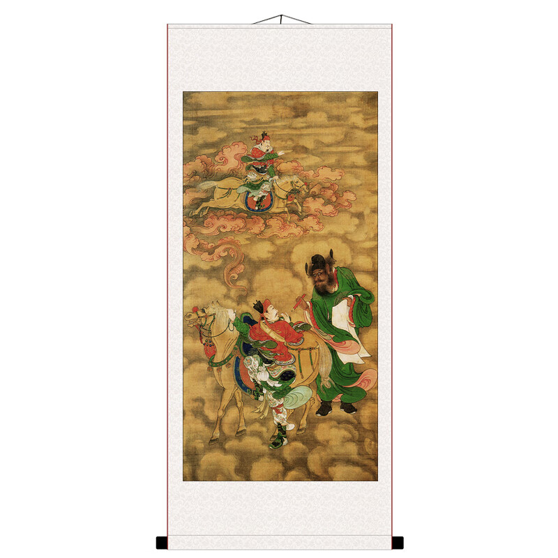 佛像水陆画中界持符使者三界功曹画像字画卷轴结缘挂画丝绸不褪色