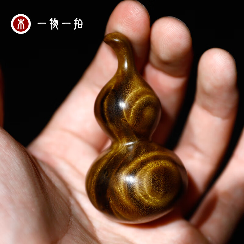 芯香金丝楠木葫芦手把件高端小木雕手捻随身文玩摆件挂件送生日礼物品