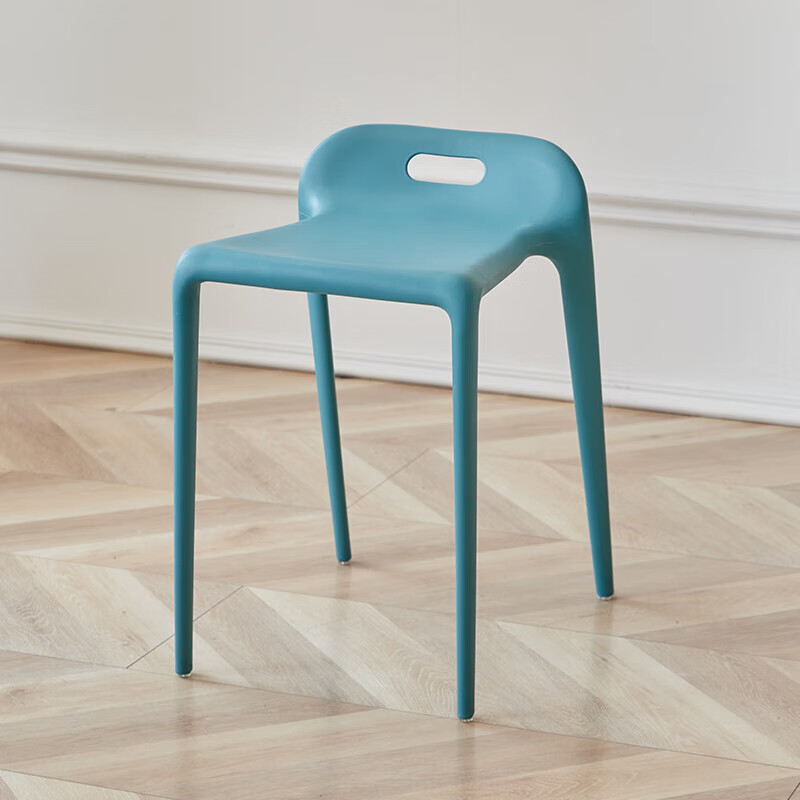 美佳朗塑料凳子加厚成人高凳时尚餐桌凳创意椅子马椅家用餐椅简约等位凳 孔雀蓝