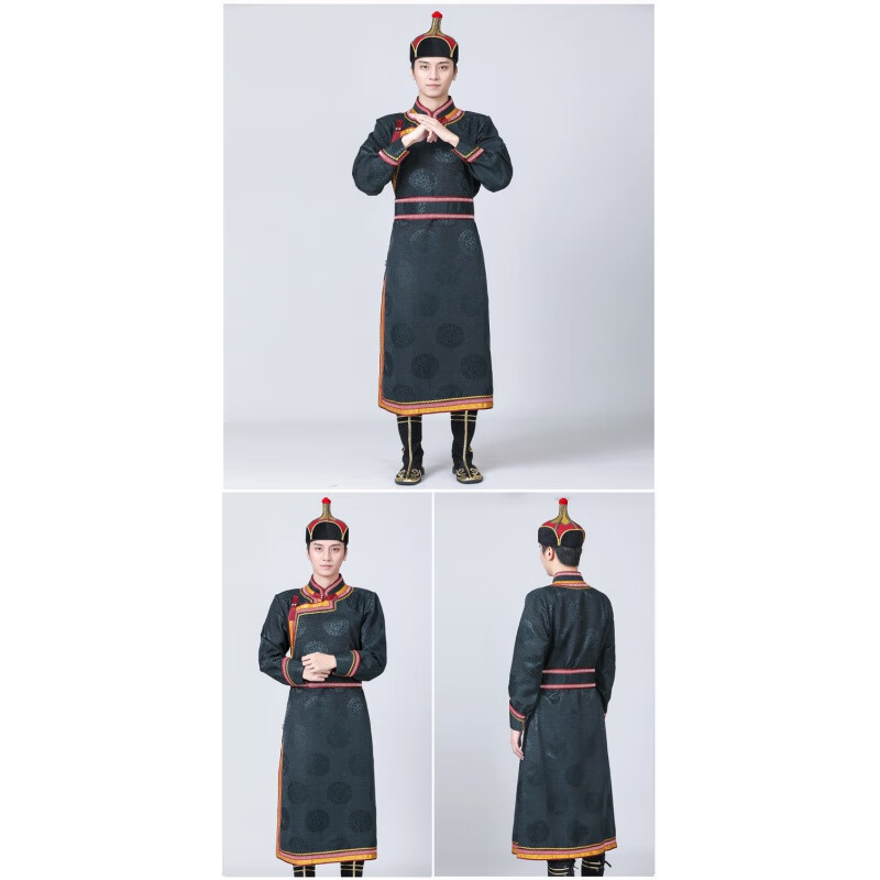 fengedun蒙古服装男战袍新款蒙古服装男蒙族蒙古袍男士长款蒙古服日常