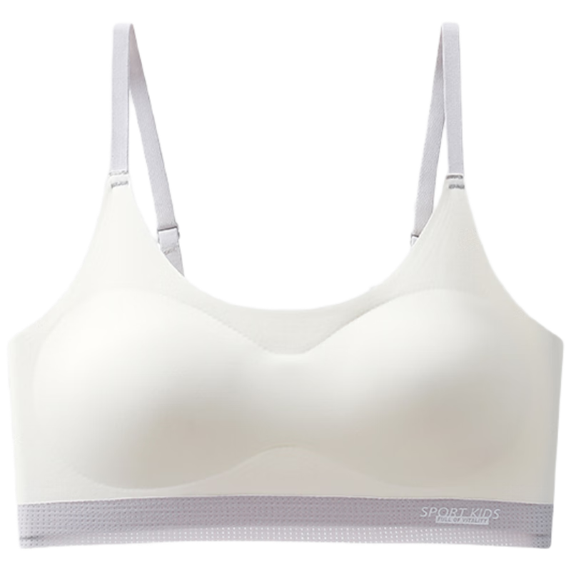 百亿补贴：卡拉美拉（Caramella）女士内衣女运动防震发育期初中生高中少女文胸薄款小背心 白 35.91元