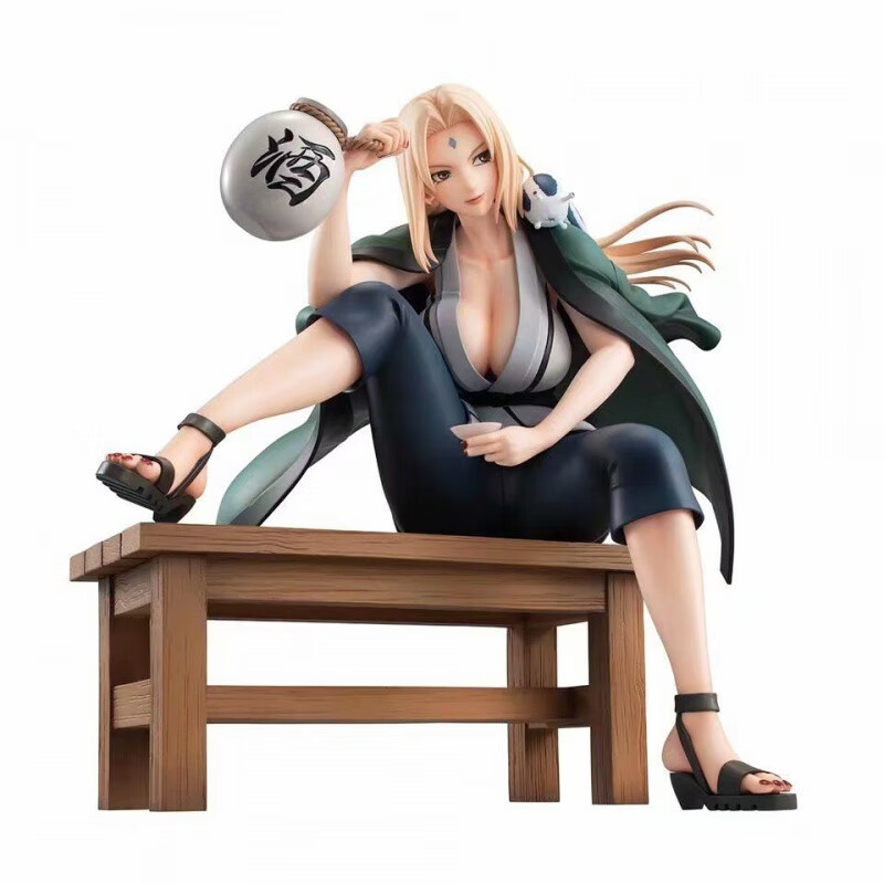 迪柏瑞火影忍者周边手办纲手 三忍饮酒坐姿 盒装模型公仔桌面摆件