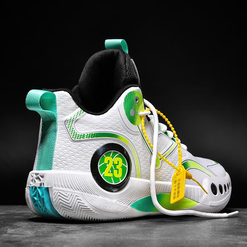 努格森毒液篮球鞋男春季透气减震幻影实战球鞋青少年运动鞋 白绿(主图