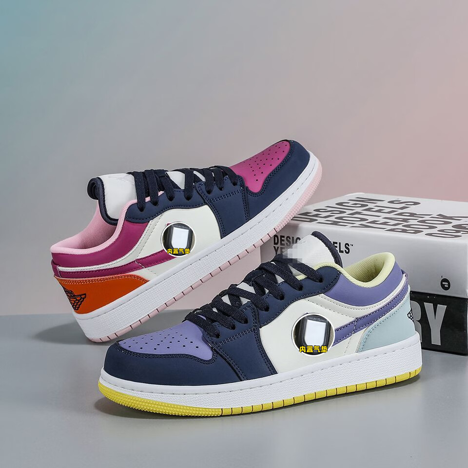 莆田鞋秋冬季aj1粉紫鸳鸯低帮男女同款校园复古百搭休闲运动板鞋 aj1