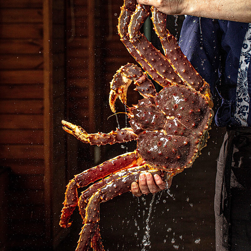 【全网热销】俄罗斯进口帝王蟹鲜活冻帝皇蟹冷冻生蟹大螃蟹海鲜 5.1-5.5斤/只【生冻特大帝王蟹】