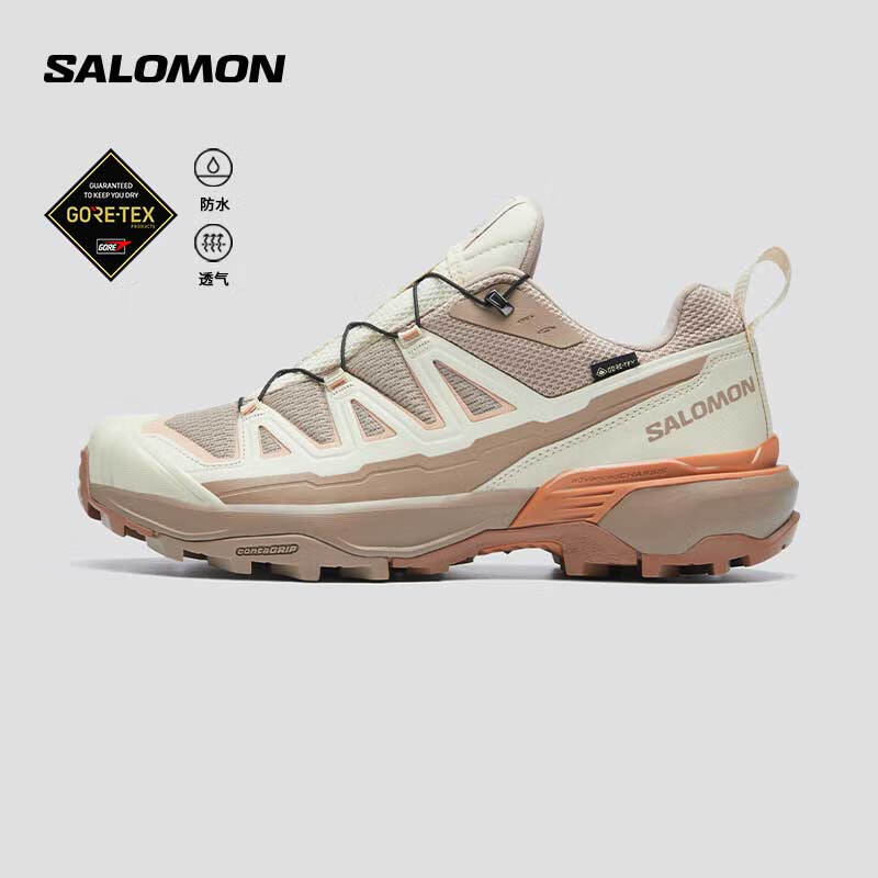 萨洛蒙（Salomon）女款 户外运动轻量稳定登山透气徒步休闲鞋 X ULTRA 360 EDGE GTX 大地棕 474636 4.5 (37 1/3)