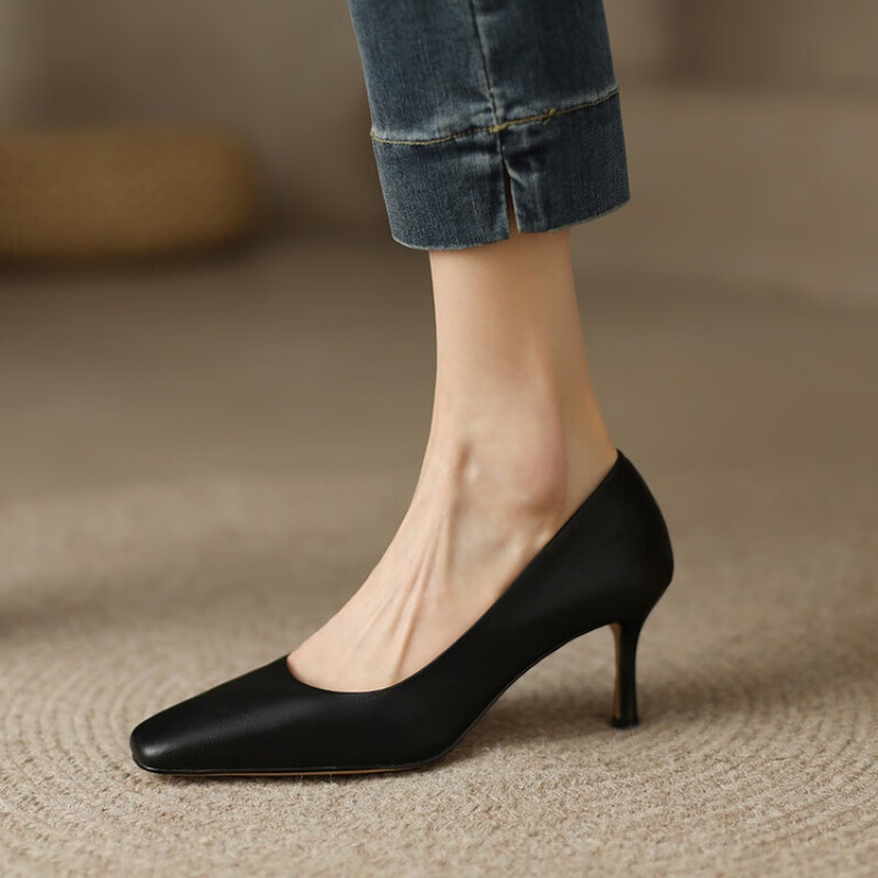 百丽驼美士(balitomms)20242024春季新款头层牛皮单鞋里外全皮尖头细