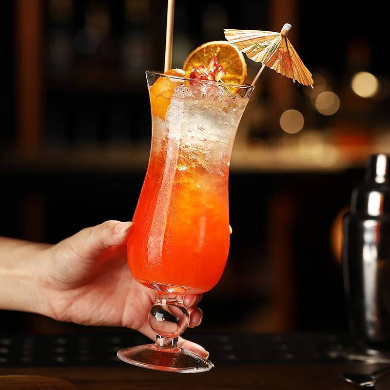 hywlkj2款酒吧飓风杯 果汁杯玻璃杯子 高脚杯特饮杯 冷饮杯 鸡尾酒杯