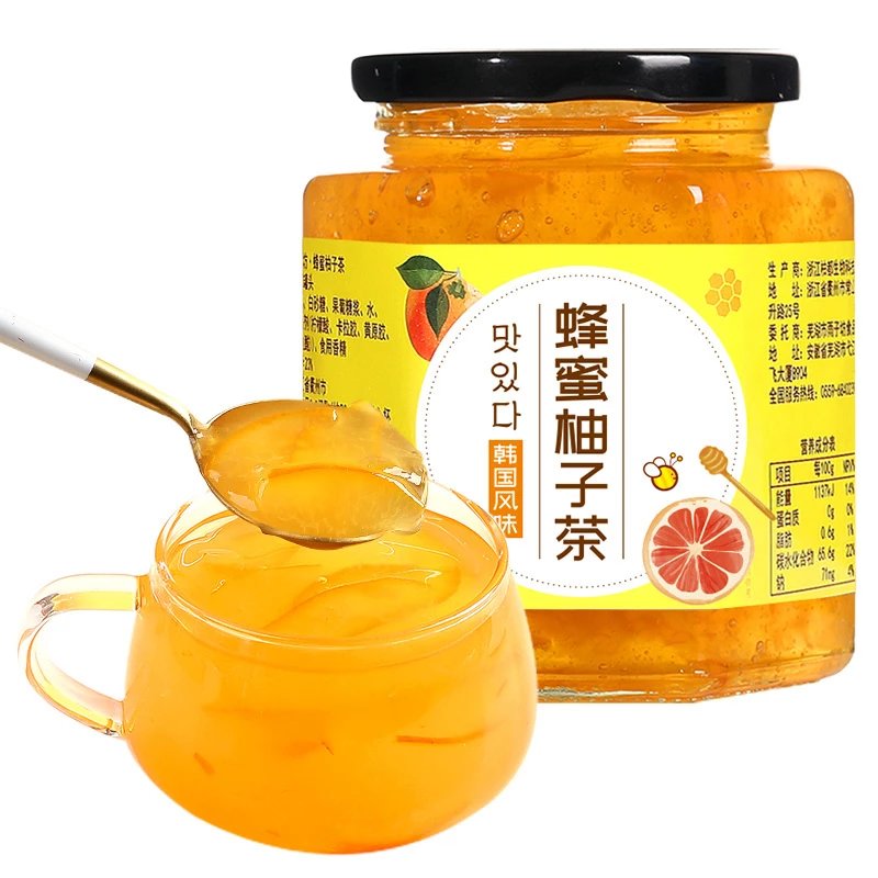 蜂蜜柚子茶/百香果/柠檬茶/瓶冲饮清甜解腻即食果酱茶冲泡 蜂蜜柚子茶500g/瓶