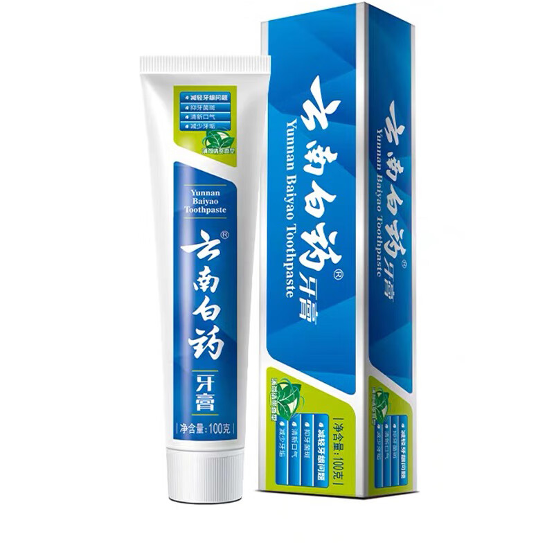 云南白药牙膏 薄荷香型 减轻牙龈问题 洁净口腔 清新口气  薄荷香型100g*1支