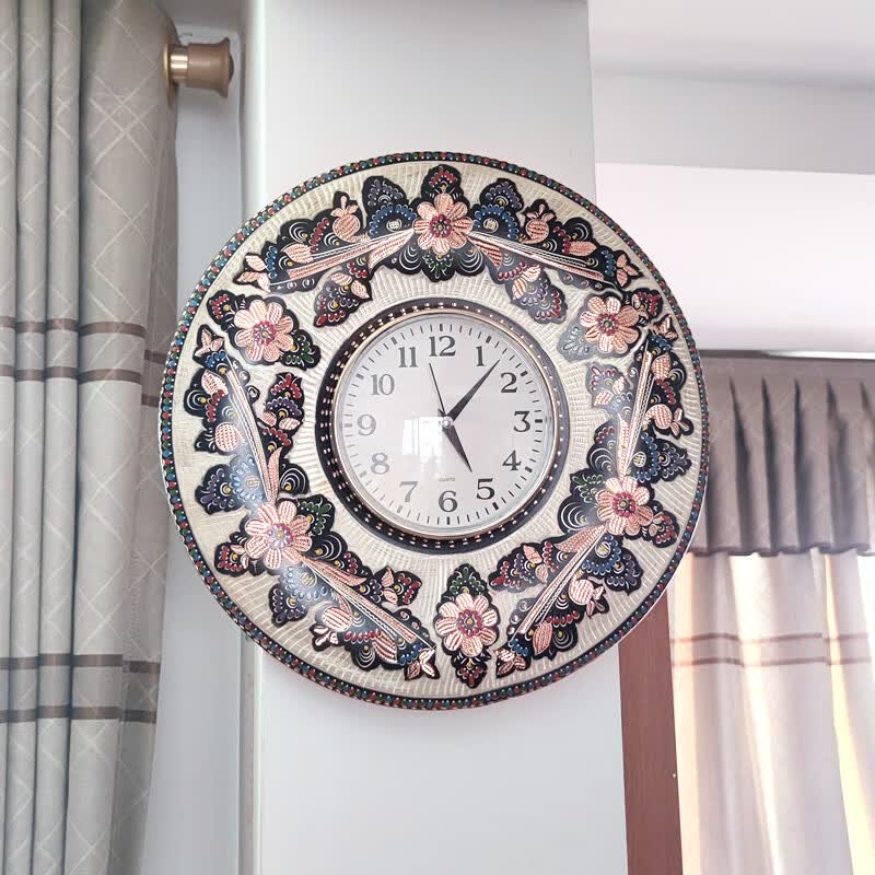 turkish handmade copper wall clock土耳其进口紫铜手工雕花挂钟