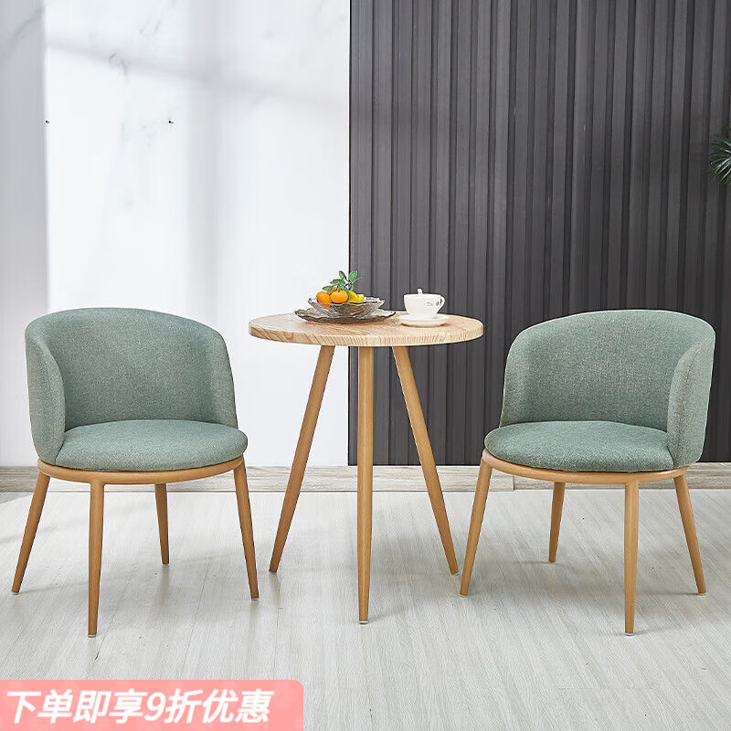 弘星隆北欧现代简约仿实木洽谈餐桌椅组合小户型阳台创意休闲奶茶店椅子 直径60厘米浅色桌