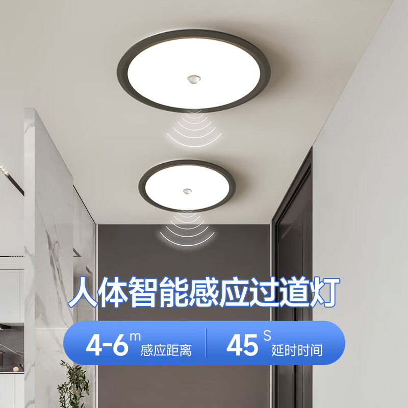 雷普顿走廊过道灯感应吸顶灯护眼全光谱现代简约楼梯灯入户玄关灯阳台