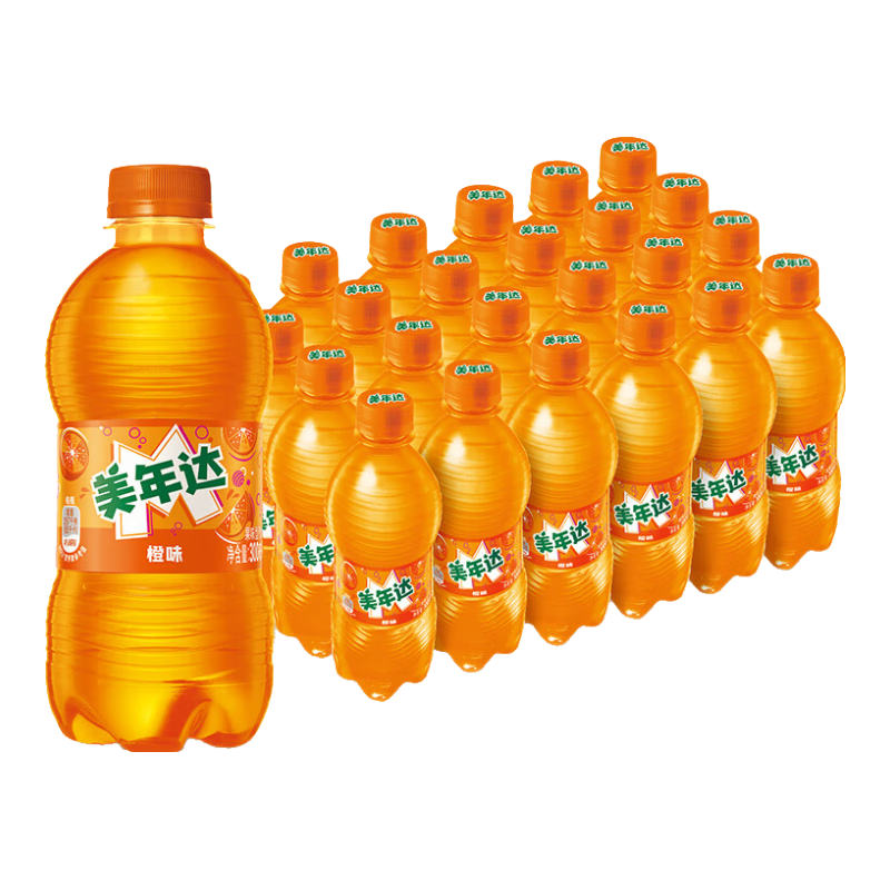 百事可乐 美年达 Mirinda 橙味 碳酸饮料 300ml*24瓶 (新老包装随机发货) 