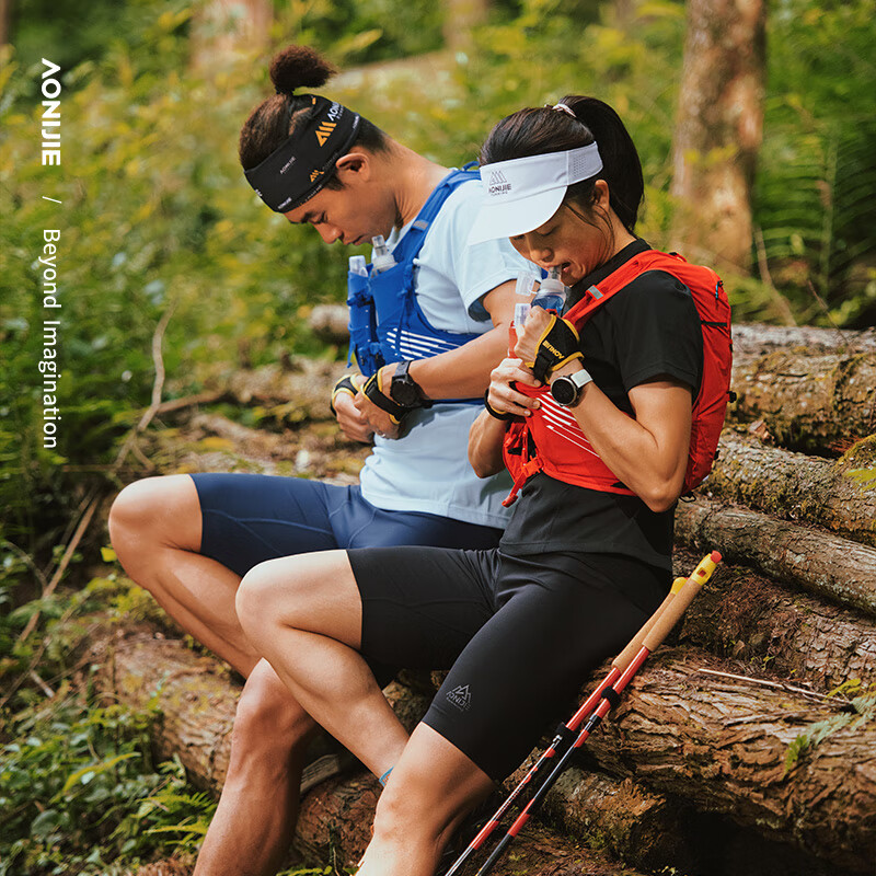 奥尼捷越野跑背包男户外登山徒步包女运动轻量化双肩包跑步背包 橘色背包+水壶2个+水袋 XL