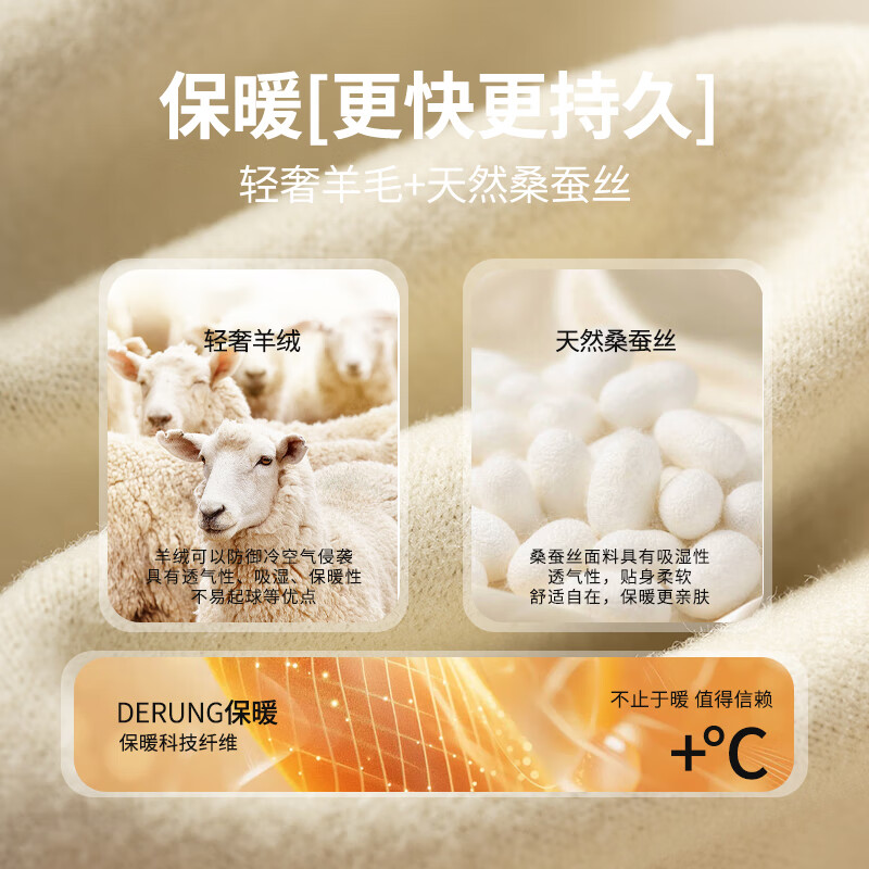 鸭鸭女士保暖裤女7A抗菌新款秋冬季防寒无痕口袋发热高腰超弹打底裤 绿色 M 建议【80-105斤】