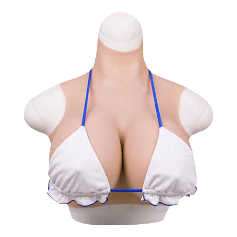 藝容超大碼硅膠義乳假胸大罩杯男用仿真假乳房CD裝變女主播性感假奶 Z罩杯-自然色