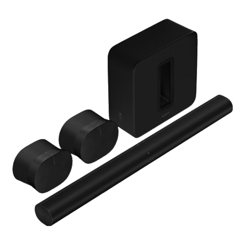 SONOS Arc+SUB G3+Era300×2 家庭影院7.1.4声道 杜比全景声 电视音响回音壁 高奢版WiFi无线套装客厅 黑