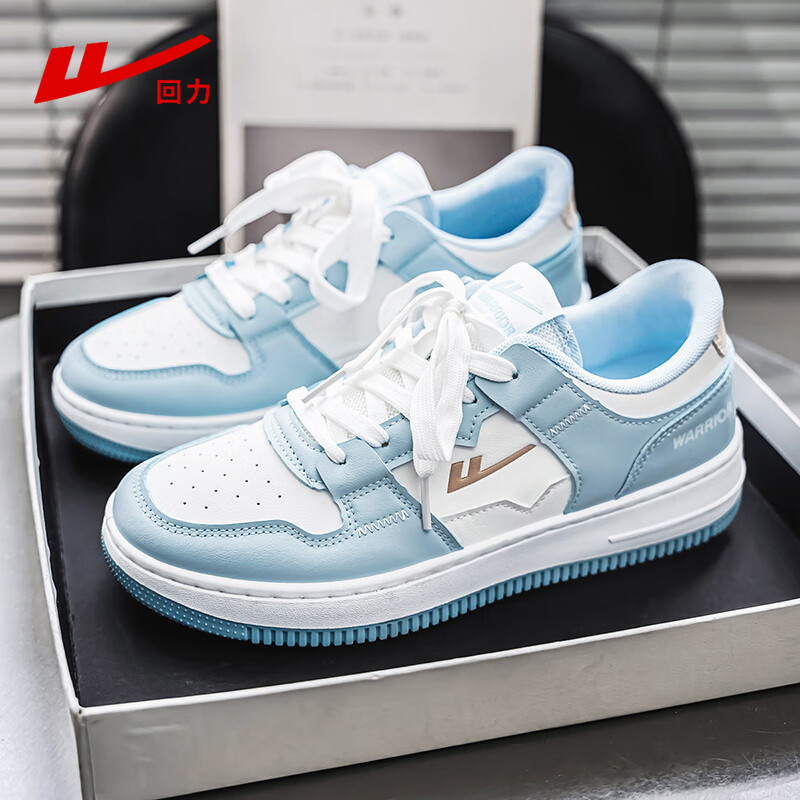 回力官方男鞋板鞋男夏季款百搭加绒情侣休闲鞋子运动男女鞋 白蓝色 42