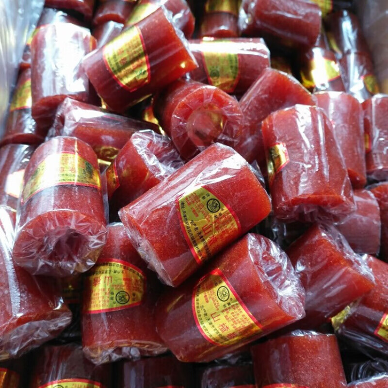 虎钢馋天津风味可胜圆柱空心卷果丹皮零食酸甜 1000g山楂卷