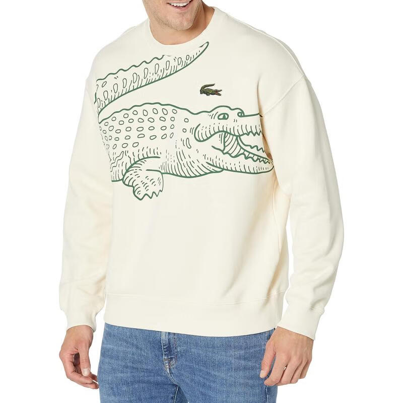 卫衣时尚经典套头衫时尚圆领舒适透气鳄鱼印花休闲简约长袖 lapland