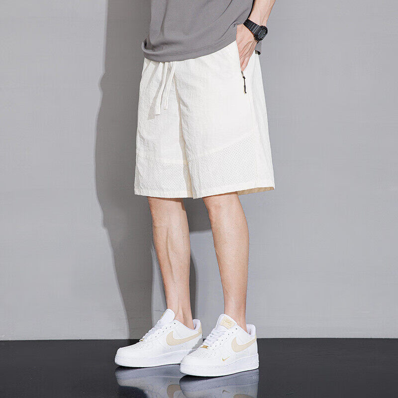 南极人（Nanjiren）特大码短裤男士夏季薄款宽松休闲运动透气加肥加大M-8XL五分裤子 白色 M