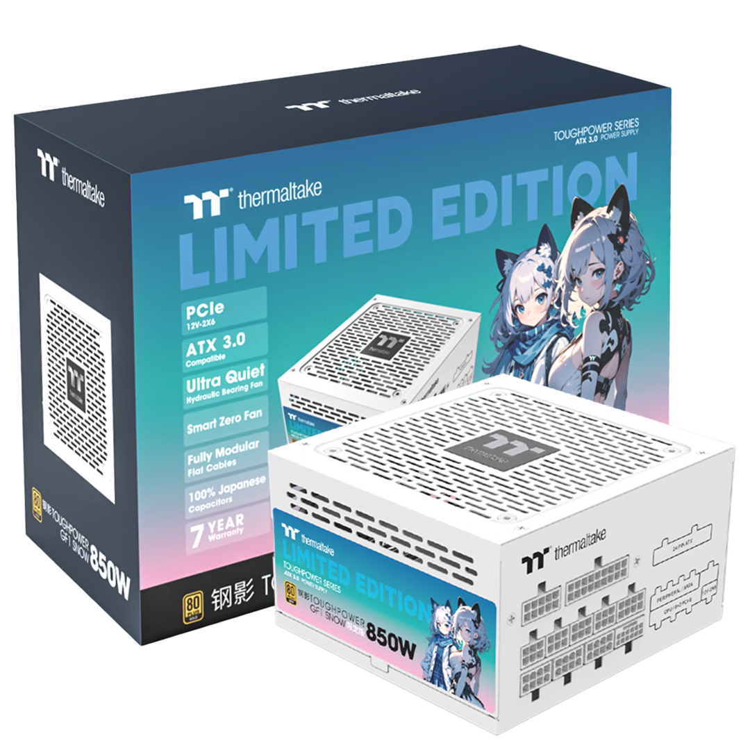 Thermaltake ��ӰToughpower GF1 850W ��ɫ ȫģ�� ������֤ ԭ��PCIe5.1/ATX3.0 499Ԫ