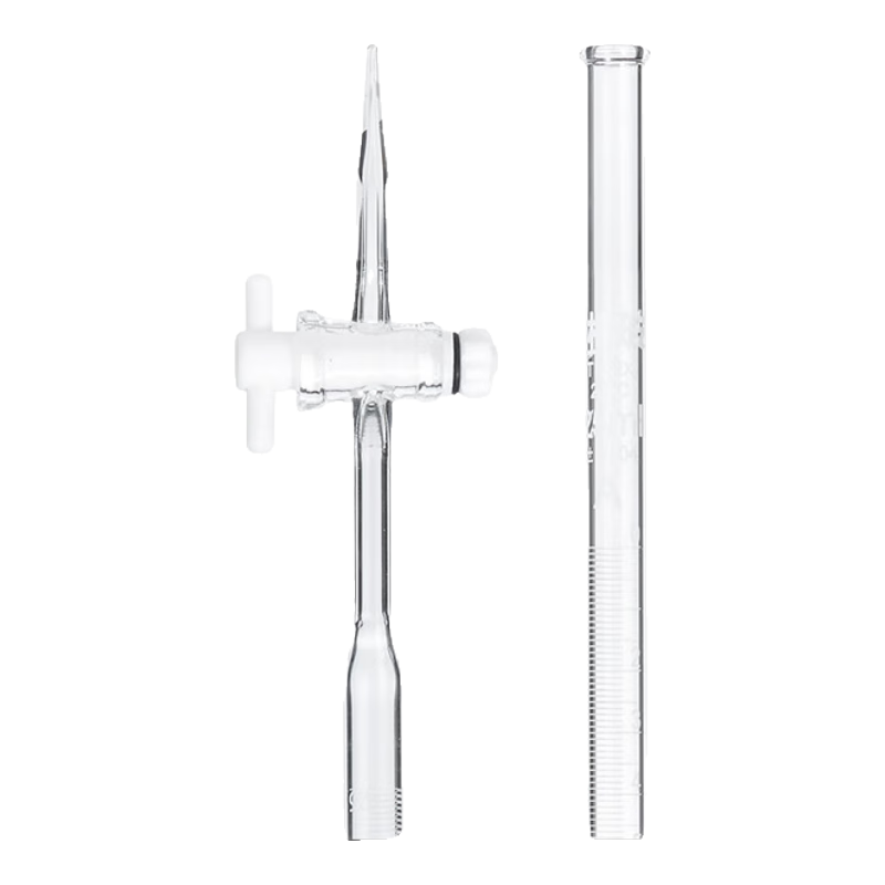 比克曼生物 湘玻玻璃滴定管微量酸式堿式通用聚四氟乙烯棕色透明實(shí)驗(yàn)室可過檢 【25ml】聚四氟透明