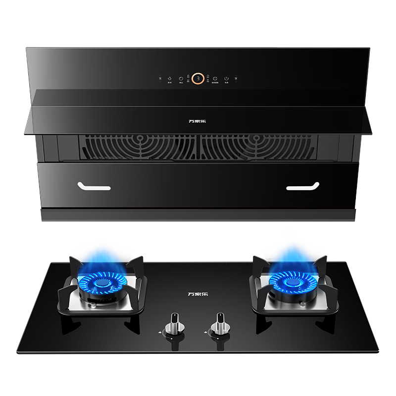 万家乐【小飓风AL5】抽油烟机 侧吸式家用24立方自调风量增压智吸换新免扩孔燃气灶具套装AL5+AY4C天然气