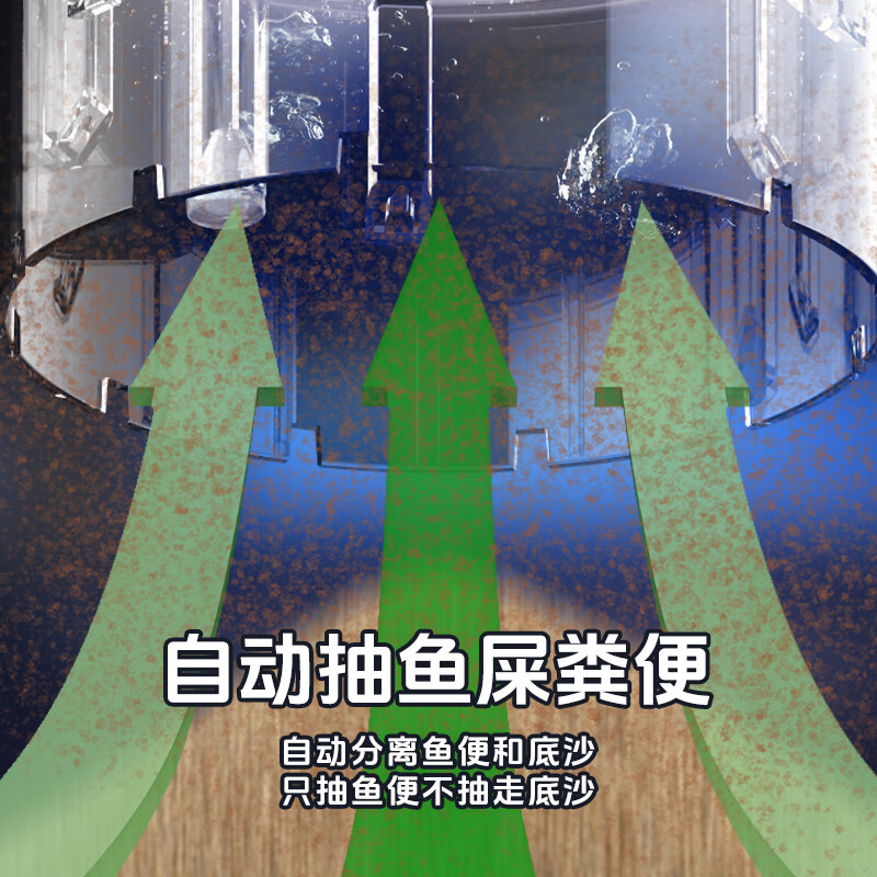 栗多鱼鱼缸换水神器洗沙器电动吸鱼粪吸便器清洁清理吸污抽冲一体抽水泵 40W 灰色款