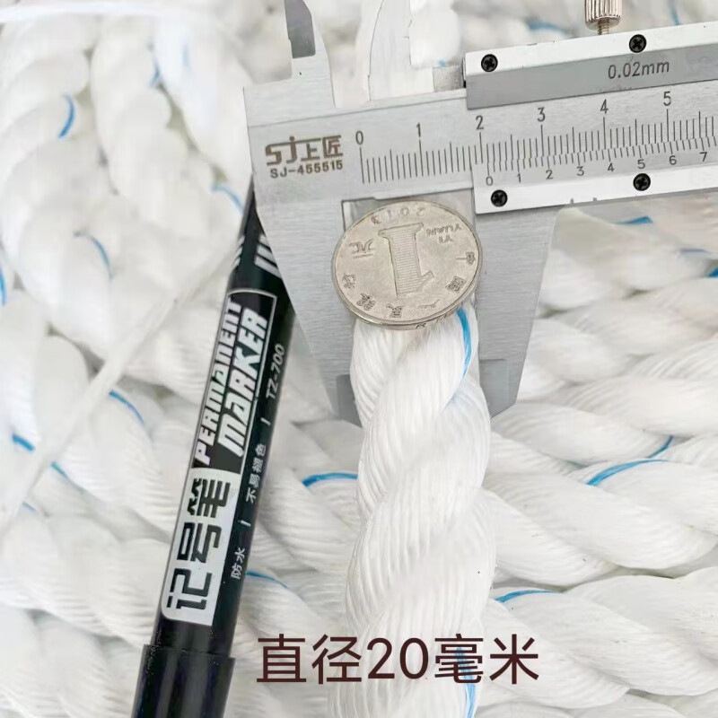 货车刹车绳耐磨亚麻绳塑料绳尼龙绳捆绑绳清粪机绳船用缆绳抗老化 20毫米粗/10米长