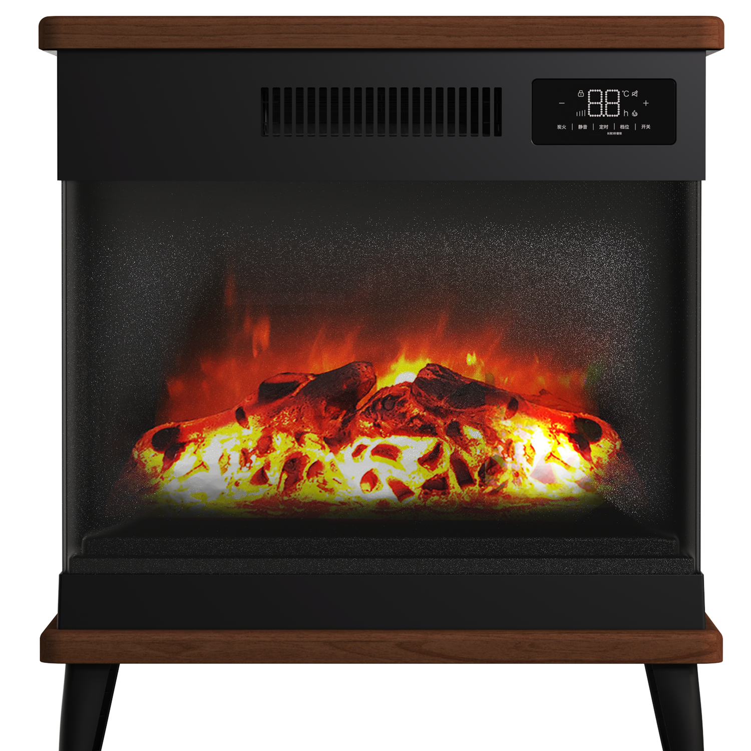 先鋒（SINGFUN）石墨烯取暖器臺地兩用電暖器家用暖風(fēng)機壁爐 LED數(shù)顯屏離線語音木紋質(zhì)感DBL-GY1R