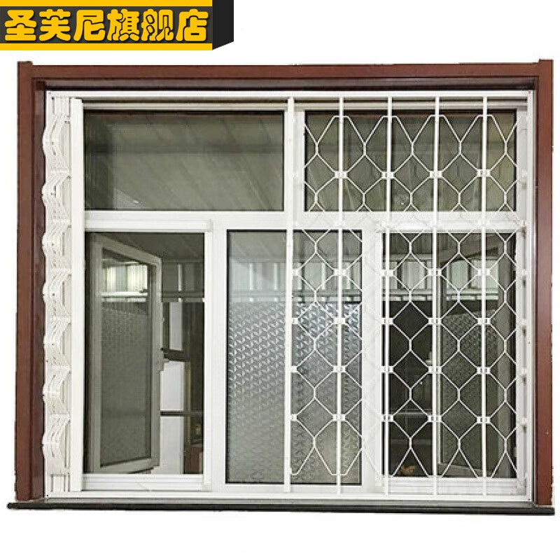 圣芙尼  锰钢隐形推拉窗折叠式封阳台内置门窗防盗网室内伸缩儿童防护