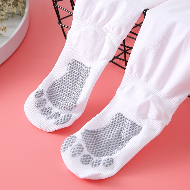 丝袜舞蹈袜大码女加肥加大春秋冬学生练功专用加绒连裤袜 脚丫款-白色