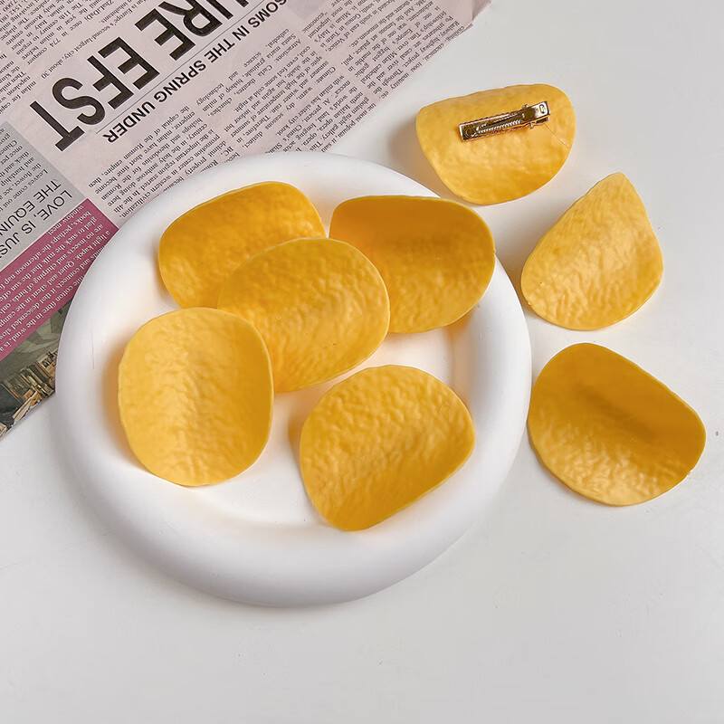 山头林村创意发夹食物新款网红仿真零食搞笑薯片薯条边夹刘海夹可爱