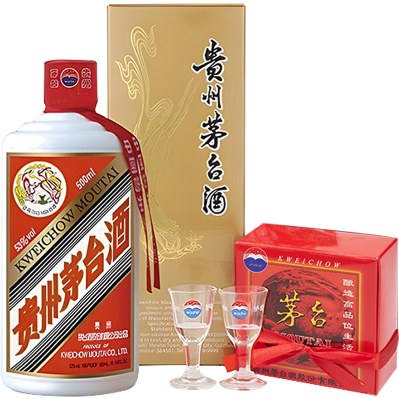 ę́��MOUTAI������ 53�� ���ݷ���ę́ �����Ͱ׾� 500ml������������ 53�� 500mL 1ƿ