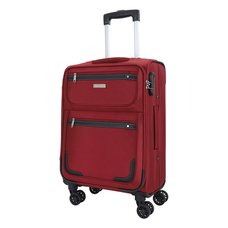 唯加WEPLUS行李箱布箱 时尚出差旅行箱学生男女通用拉杆箱WP850 深红色 20英寸