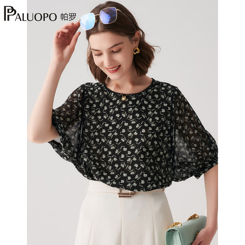 ���ޣ�PALUOPO��16ķ��˫秡��ļ��¿���˿����T��Ů���������ɭϵtɣ��˿���� ����ɫ L (165/88A)