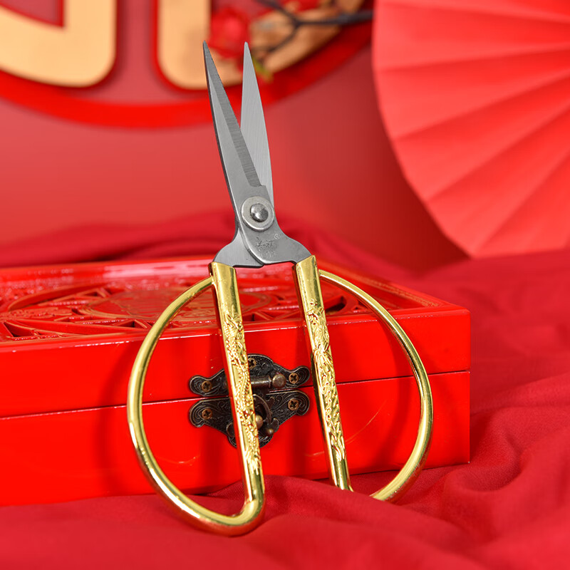 hywlkj开业剪彩用品大号龙凤金剪刀颁奖托盘托盘布剪彩金剪刀剪彩