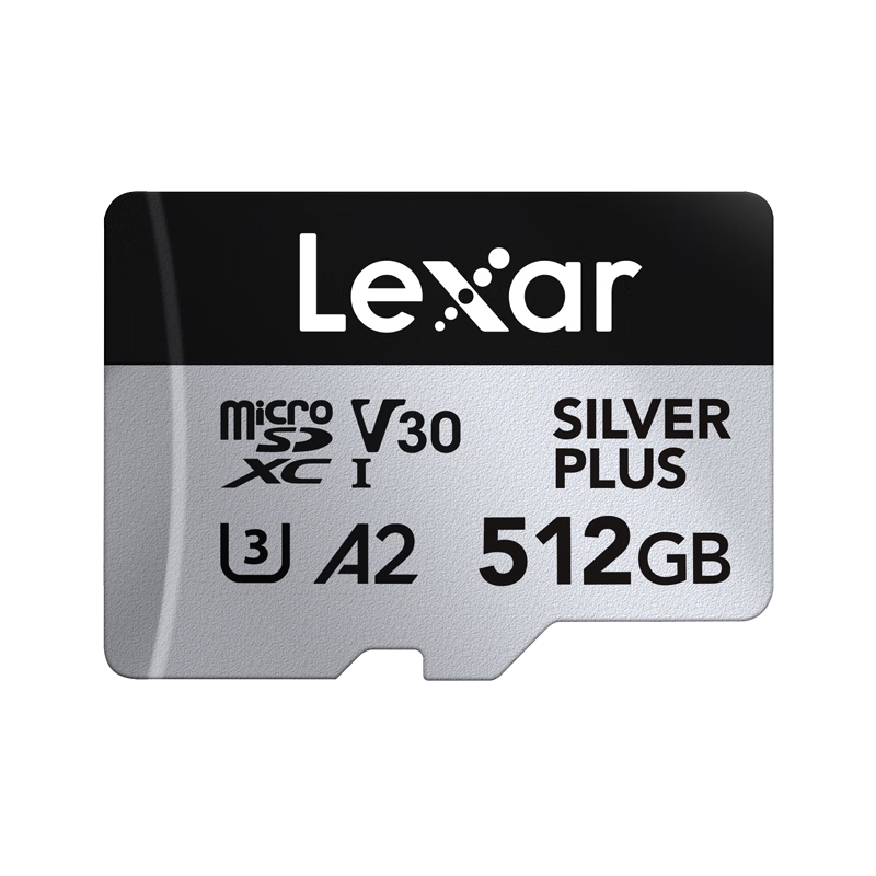 Lexar雷克沙TF卡 運(yùn)動(dòng)相機(jī)高速卡大疆無人機(jī)pocket3內(nèi)存卡gopro存儲(chǔ)卡micro sd卡 512G SilverPlus 讀速205MB/s TF卡