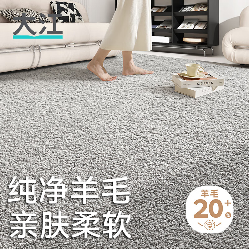 大江地毯客厅 轻奢高级感20%羊毛地毯卧室大面积免洗240x160cm