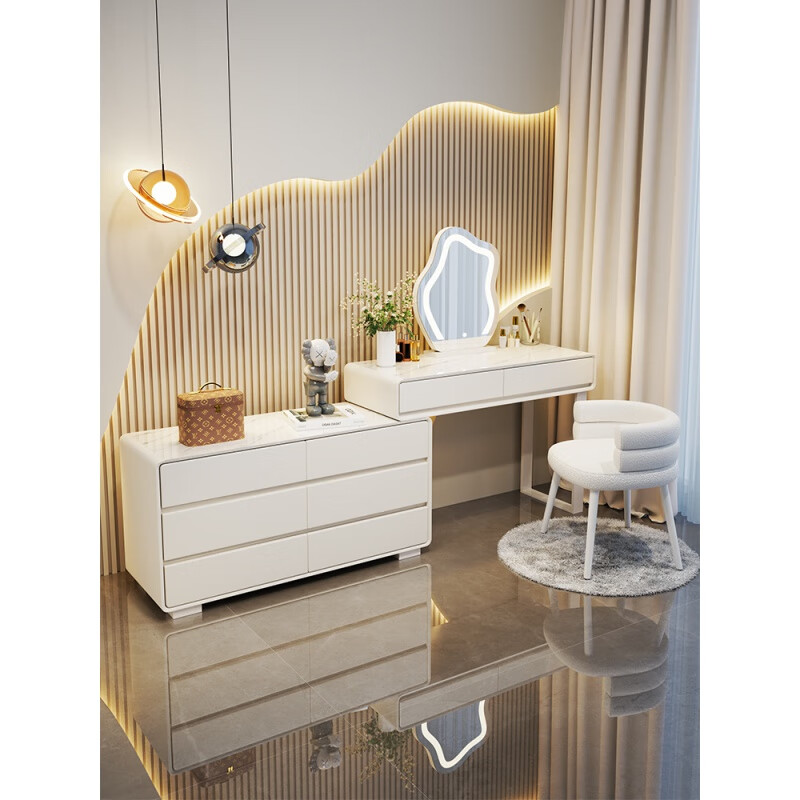宜家盛宇斗柜一体梳妆台2023年新款高端大气实木奶油风卧室简约现代