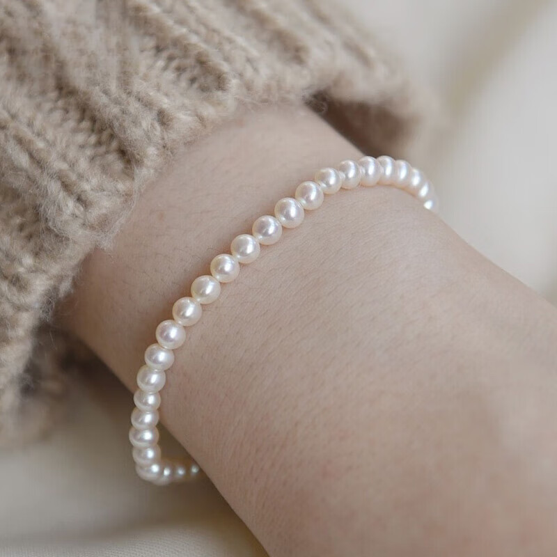 tlxt老凤凰金店款珠宝近正圆淡水小珍珠手链3-3.