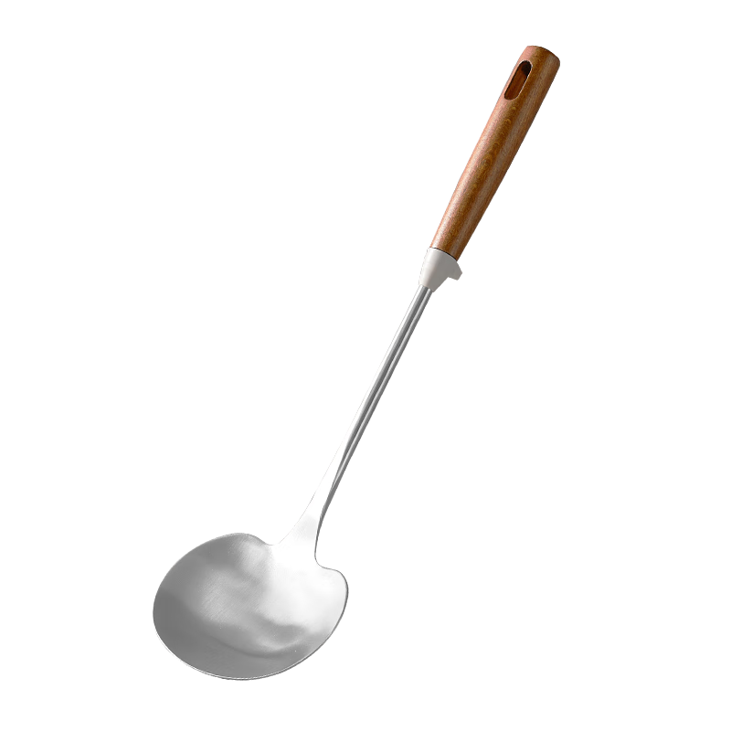 京东京造 锅铲 304不锈钢蘑菇铲防烫榉木柄锅铲子铸铁锅炒菜专用锅铲